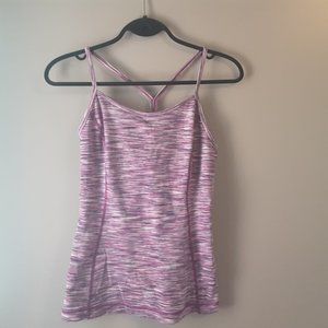 🌞 Under Armour Pink Grey Shelf Bra Tank | XS